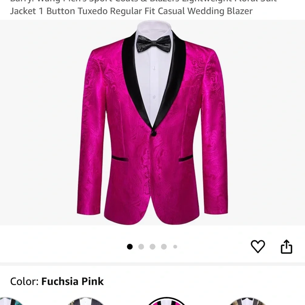 Barry Wang Sport Coat with Black Lapels and Tailored Fit - Picture 5 of 5